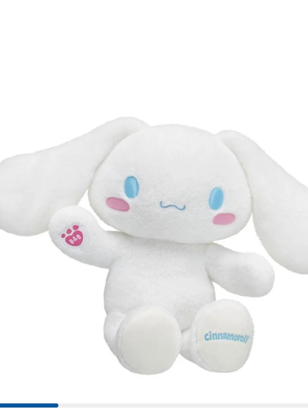 Sanrio Cinnamoroll Plush - White with Blue Eyes and Pink Cheeks
